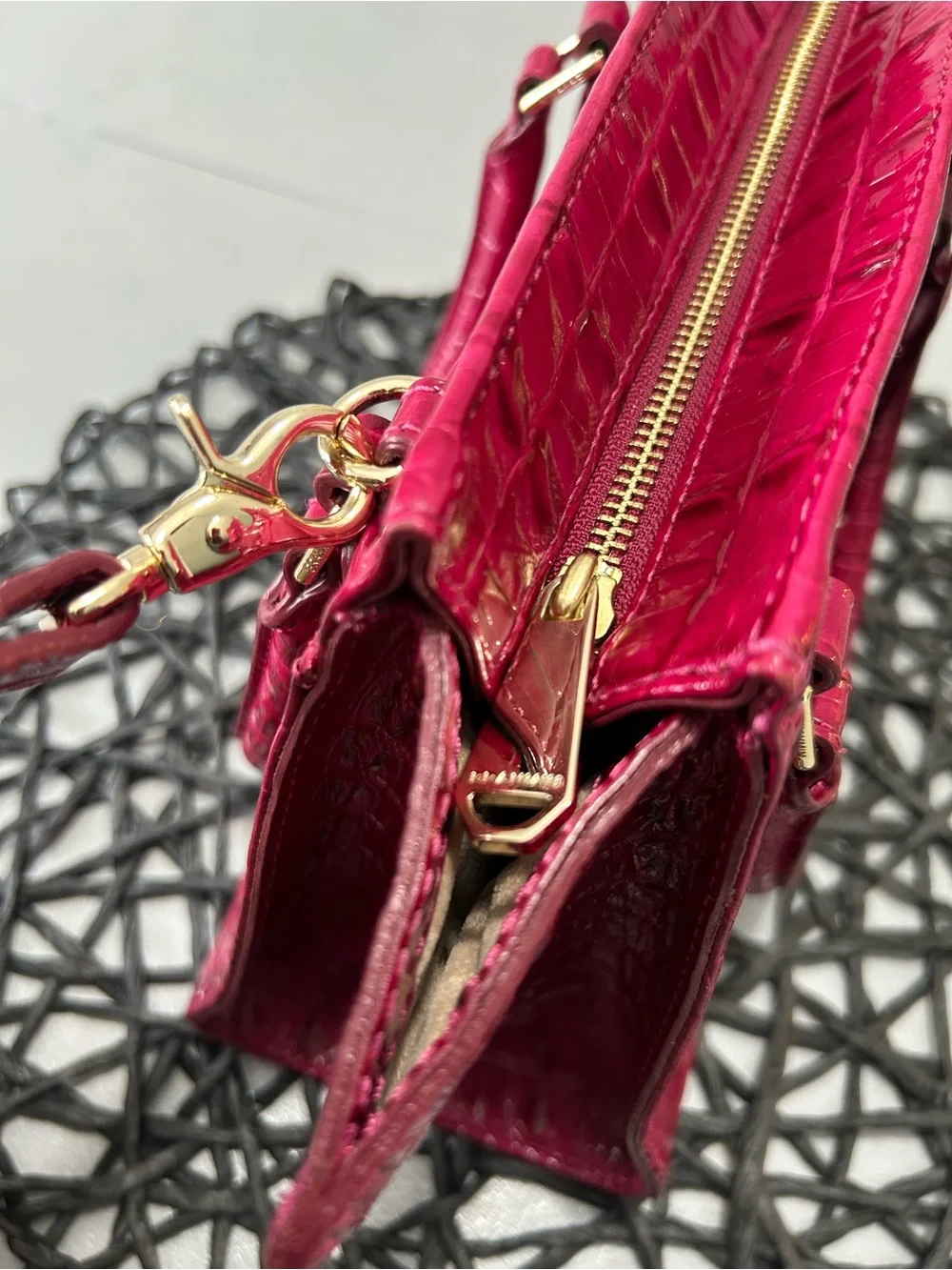 Brahmin La Scala Mini Priscilla Satchel Fuchsia Pink